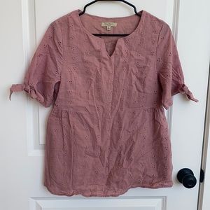 Pink embroidered top